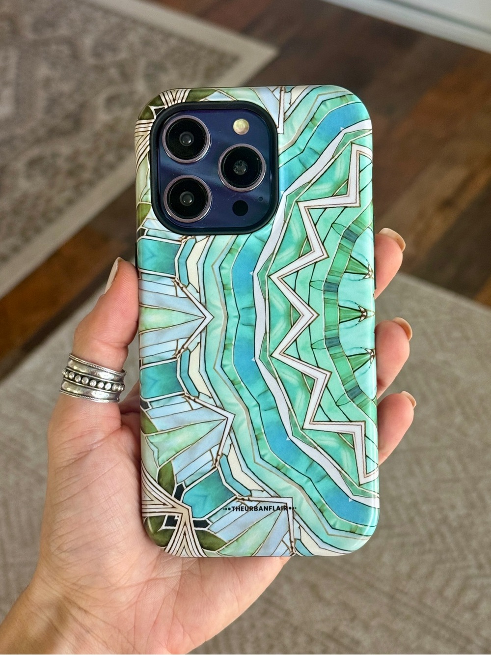 Green Boho Mandala MagSafe Tough Case For iPhone 14 Pro